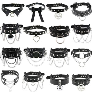 HARNESS 102 Necklace Body Chain Jewelry Choker Leather Gothic