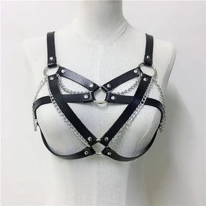 HARNESS 109 Gothic Leather Top Women Harness Chain