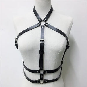 HARNESS 109 Gothic Leather Top Women Harness Chain