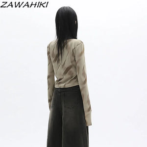 TOP 805 Brown Gradient Long-sleeve Women Zawahiki